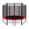 Aga Sport Pro Trampolin 305 cm rdeča + zaščitna mreža + lestev