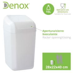 Denox Koš za smeti Denox White 15 L (28 x 22 x 40 cm)
