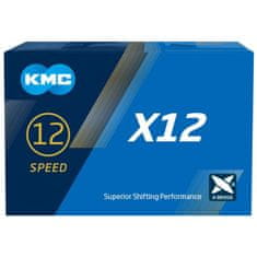 KMC Veriga X12 črna s 126 členki BOX