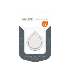 M-Life univerzalno držalo za telefonski obroč srebrno