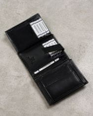 4U Cavaldi Črna usnjena moška denarnica z RFID zaščito