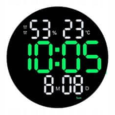 Hitelektro Večnamenska digitalna LED stenska ura z daljinskim upravljalnikom 25cm