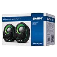Sven Zvočniki SVEN 290, 5W USB (črno-zeleni)
