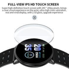 R2Invest LCD pametna ura silikonska zapestnica Android in iOS 119 črno-bela