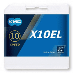 KMC X10EL srebrna veriga s 114 členki BOX