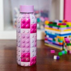 QUOKKA Solid Kids termovka za otroke 510 ml, pink bricks