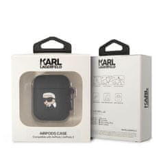 Karl Lagerfeld 3D Head ovitek za AirPods 1/2, črna