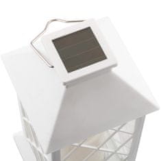 LUMILED Solarna vrtna svetilka LED stoječa viseča bela LIRIO 28cm