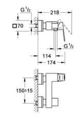 Grohe kopalniška armatura za tuš Eurocube (23145000)