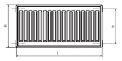Korado radiator 21/600/1200, s klasičnim priklopom
