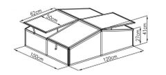 G21 rastlinjak GA12, 100 × 120 × 40 cm