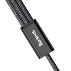 BASEUS Rapid 3v1 napajalni kabel za Micro USB, Lightning, Type-C 3A/1.2m, črna CAMLT-SU01