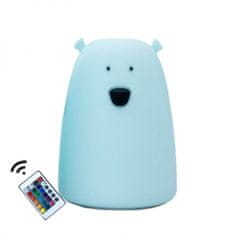 Rabbit&Friends mehka lučka Medvedek, z daljinskim upravljanjem, USB, modra