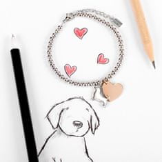 La Petite Story Bicolor jeklena zapestnica za pse in srce LPS05AQI04