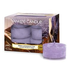 Yankee Candle Čajne sveče , Posušena sivka in hrast, 12 kosov