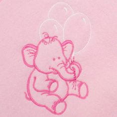 NEW BABY Otroška frotirna brisača z vezenino in kapuco 100x100 roza slon