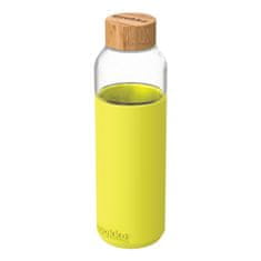 QUOKKA Flow, Steklena steklenica s silikonsko površino NEON GREEN, 660ml, 40009