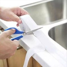 Netscroll Samolepilni vodoodporni tesnilni trak, enostaven za uporabo, trajen in odporen na plesen, za popravila v kuhinji ali kopalnici, 3m, HomeStrip