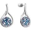 Brezčasni srebrni uhani s Swarovski 31305.3 Blue Style