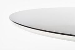 Halmar Avelar okrogla steklena jedilna miza - črno/bela