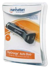 Manhattan PopCharge avtomobilski USB polnilec, 2-portni