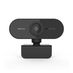 Netscroll Full HD spletna kamera z visokokakovostnim mikrofonom za zmanjšanje šuma in samodejno korekcijo, USB vtičnica, vrtljivo podnožje za 360°, za namizne in prenosne računalnike, videoklice in igre,WebStar