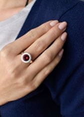 Evolution Group Srebrn prstan z rdečim kristalom Swarovski (Obseg 52 mm)