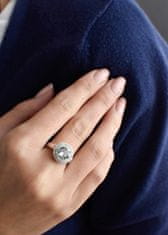 Evolution Group Srebrni prstan z bleščečim kristalom Swarovski (Obseg 58 mm)
