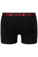 Replay Bokser spodnjice Boxer Style 6 T/C Metallic Cuff 2Pcs Box - Dark Blue/Black/Red S