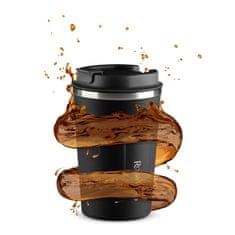 termo lonček za kavo, 350 ml, črn