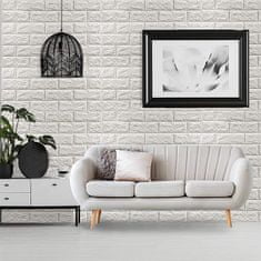 Netscroll Samolepilne 3D stenske nalepke, tapete z efektom bele opeke, 5 kos, 77x70cm, reliefna struktura, vodoodporne tapete, enostavna montaža, 3DBrickWall