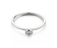 MOISS Očarljiv srebrn prstan z prozornim cirkonom R00019 (Obseg 57 mm)
