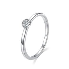 MOISS Bleščeč srebrn prstan z prozornimi cirkoni R00020 (Obseg 50 mm)