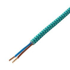 DPM Kabel prevlečen s tekstilom 1,8m 2x0,75mm turkizna/modra