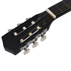 Klasična kitara za začetnike s torbo črna 3/4 36"