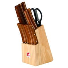 Bergner Komplet nožev v lesenem bloku 13 kosov NATURE BG-8911-MM