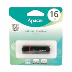 Apacer AH333 USB ključ, 16 GB, črn (AP16GAH333B-1)