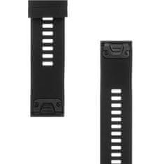 Onasi pašček za uro za QuickFix Fenix 5x / 6x, silikonski, 26 mm, črn