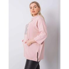 RELEVANCE Ženska bluza plus size ISELIN umazano roza barve RV-BZ-6387.41P_363460 Univerzalni