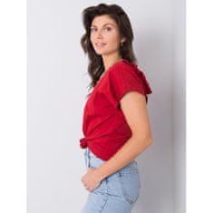 FANCY Damska bluza z volančki LEANNE burgundsko rdeča FA-BZ-6299.01P_363345 Univerzalni
