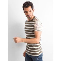 Factoryprice Moška majica s potiskom Khaki-ecru M019Y03049253_310807 S