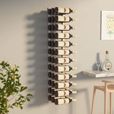 Greatstore Stensko stojalo za vino za 36 steklenic belo železo