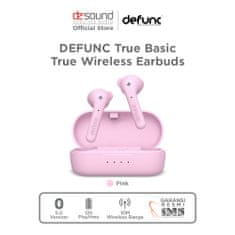 Defunc TRUE Basic brezžične Bluetooth slušalke, roza