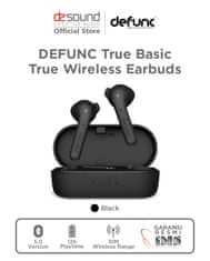 Defunc TRUE Basic brezžične Bluetooth slušalke, črne