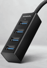 AXAGON Mini Hub, 4x USB 3.2, USB-C, 20 cm, črn (HUE-M1C)