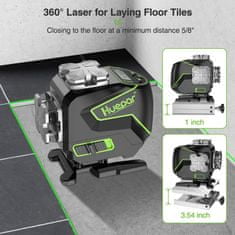 Huepar PRO12 linijski gradbeni laserski nivelir Bluetooth + daljinec S03DG