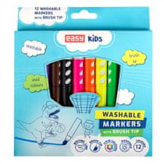 EASY Kids BRUSH Čopičasti markerji, pralni, 12 barv