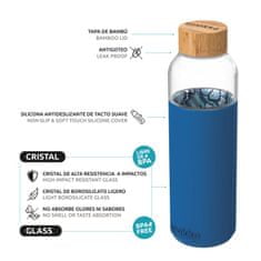QUOKKA Flow, Steklena steklenica s silikonsko površino, 660ml, 40004