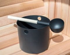 Savne Štrus Set za savno - kovinsko vedro + zajemalka črne barve