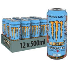MONSTER ENERGY Mango Loco energijska pijača, 0,5 l pločevinke, 12 kosov